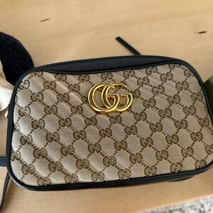 Gucci Beige and Gold Crossbody Bag